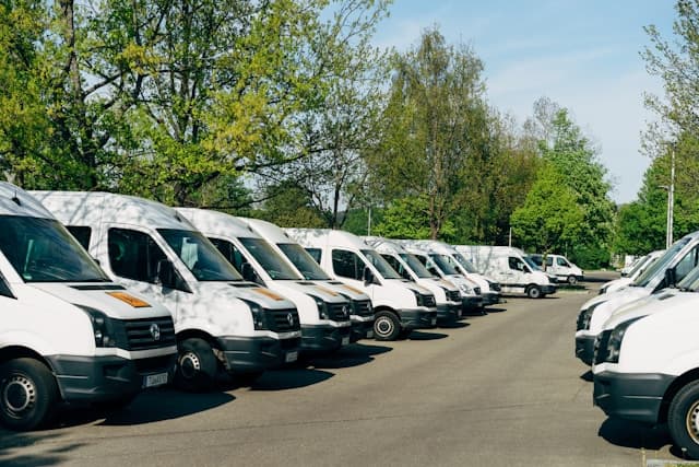 Delivery van making a final-mile delivery